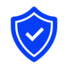 icon of a blue shield with a checkmark inside