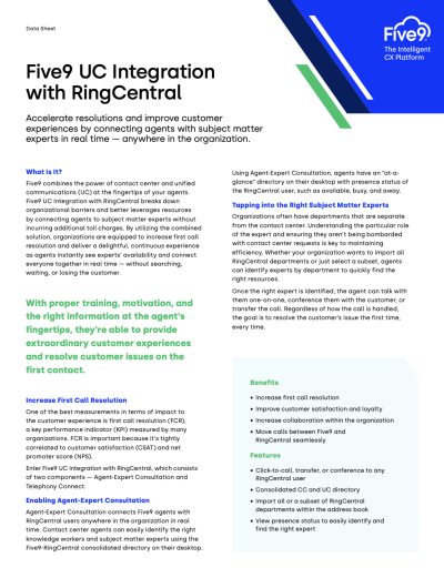 Five9_UC_Integration_with_RingCentral_Datasheet